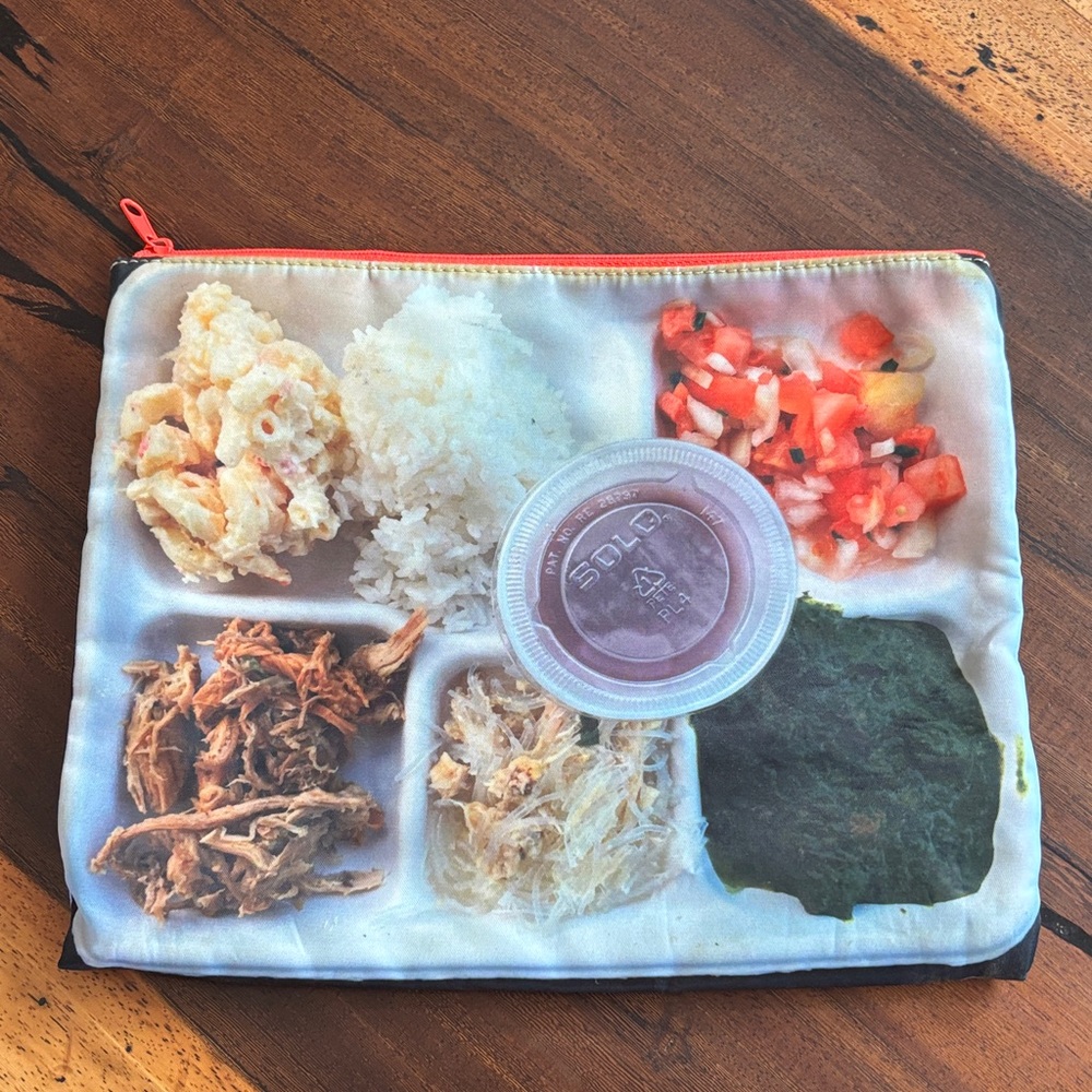 Hawaiian Plate Lunch Clutch / Zipper Pouch